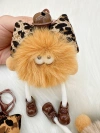 Cute rabbit fur leopard print bow, small coal ball bag pendant, plush car keychain pendant, gift Application Scenario
